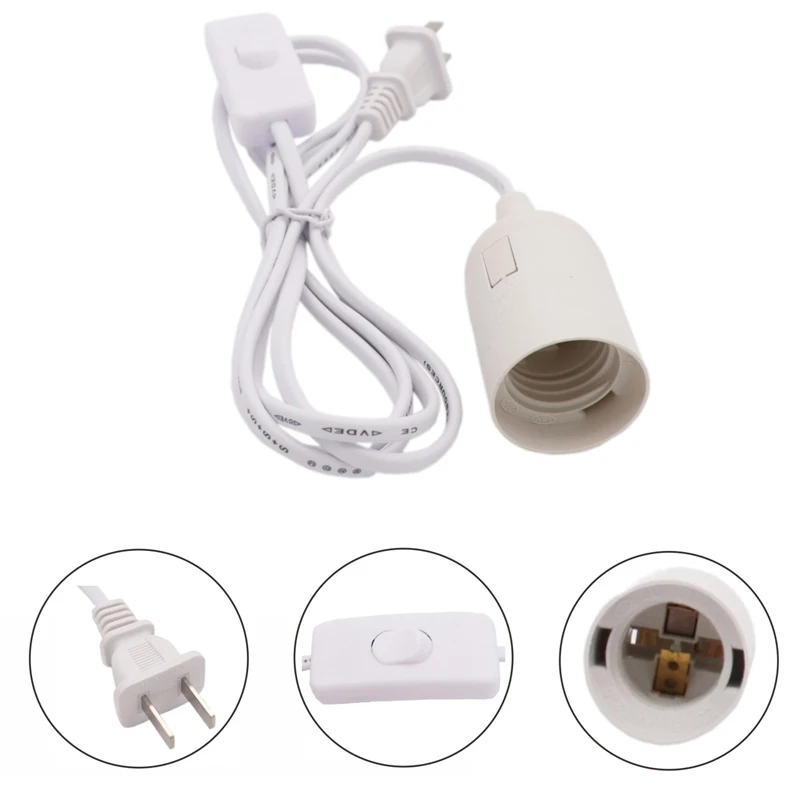 US AU UK EU to E14 E27 Power Cord Screw Base Lamp Holder LED Pendant Light Head With 303 Switch Extent Cable 1.8m Bulb Socket