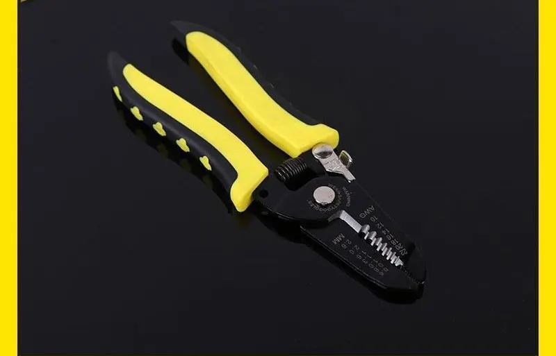 7" 0.6-2.6mm Portable Wire Stripper Pliers Crimper Cable Stripping Crimping Cutter Hand Tool for Electrical
