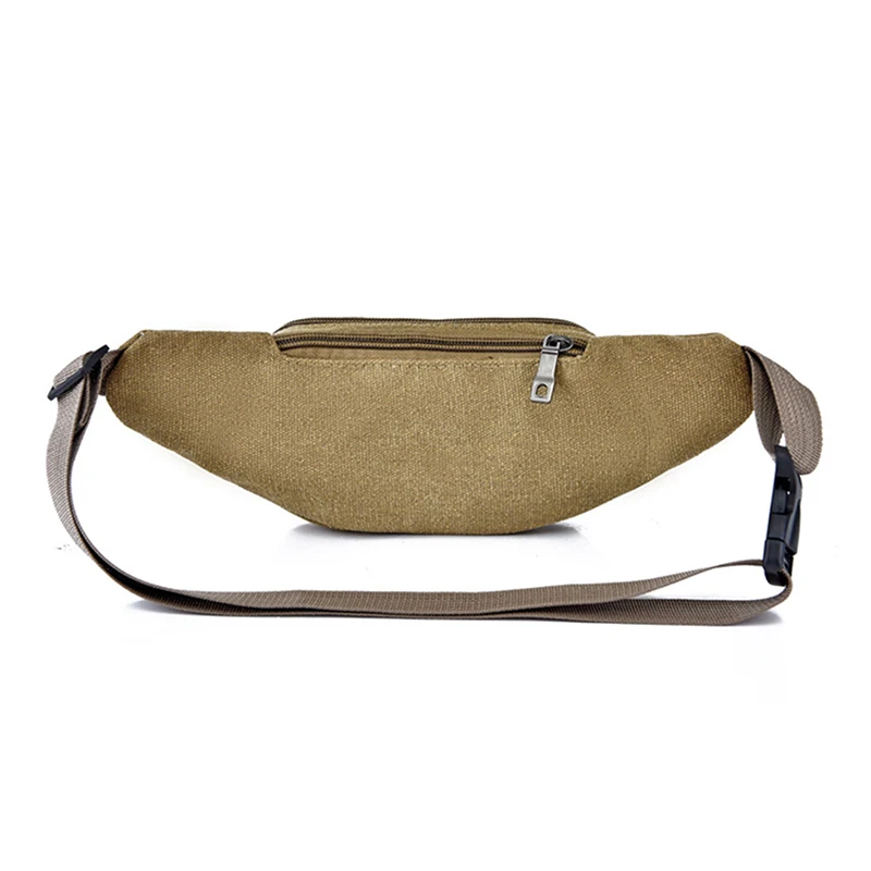Casual Canvas Waist Bag Unisex Functional Waist Bag Mobile Phone Bag Men and Women Convenient Belt Banana Bag Fanny Pack Men