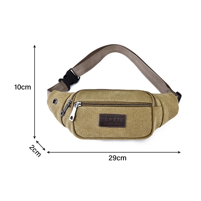Casual Canvas Waist Bag Unisex Functional Waist Bag Mobile Phone Bag Men and Women Convenient Belt Banana Bag Fanny Pack Men
