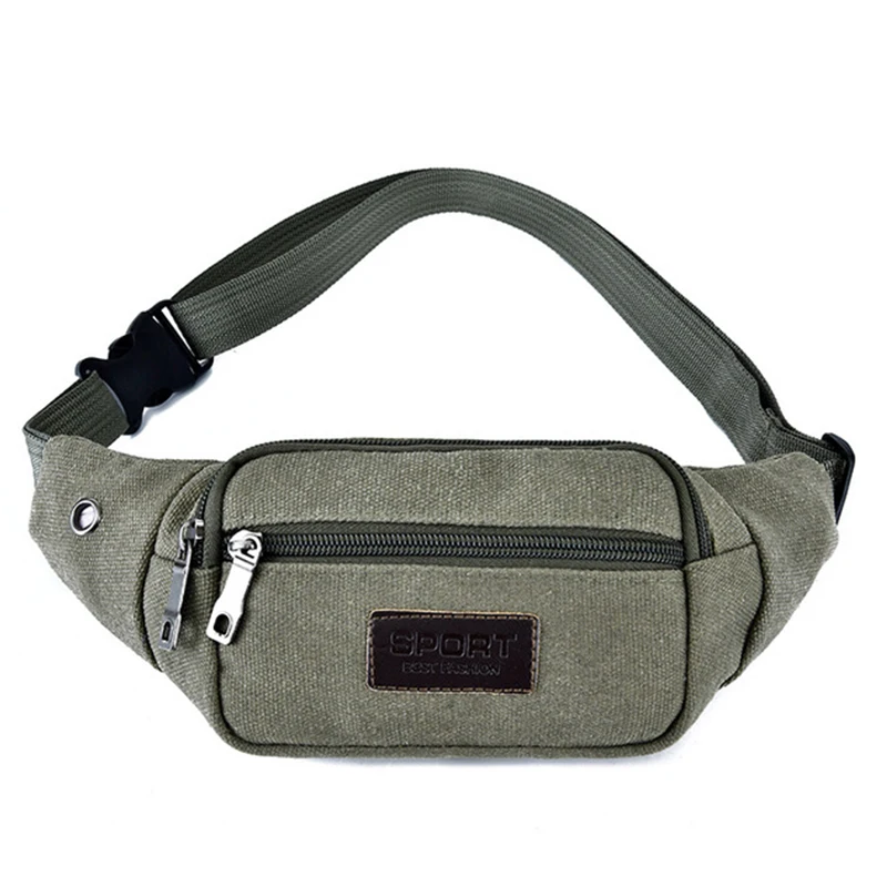 Casual Canvas Waist Bag Unisex Functional Waist Bag Mobile Phone Bag Men and Women Convenient Belt Banana Bag Fanny Pack Men