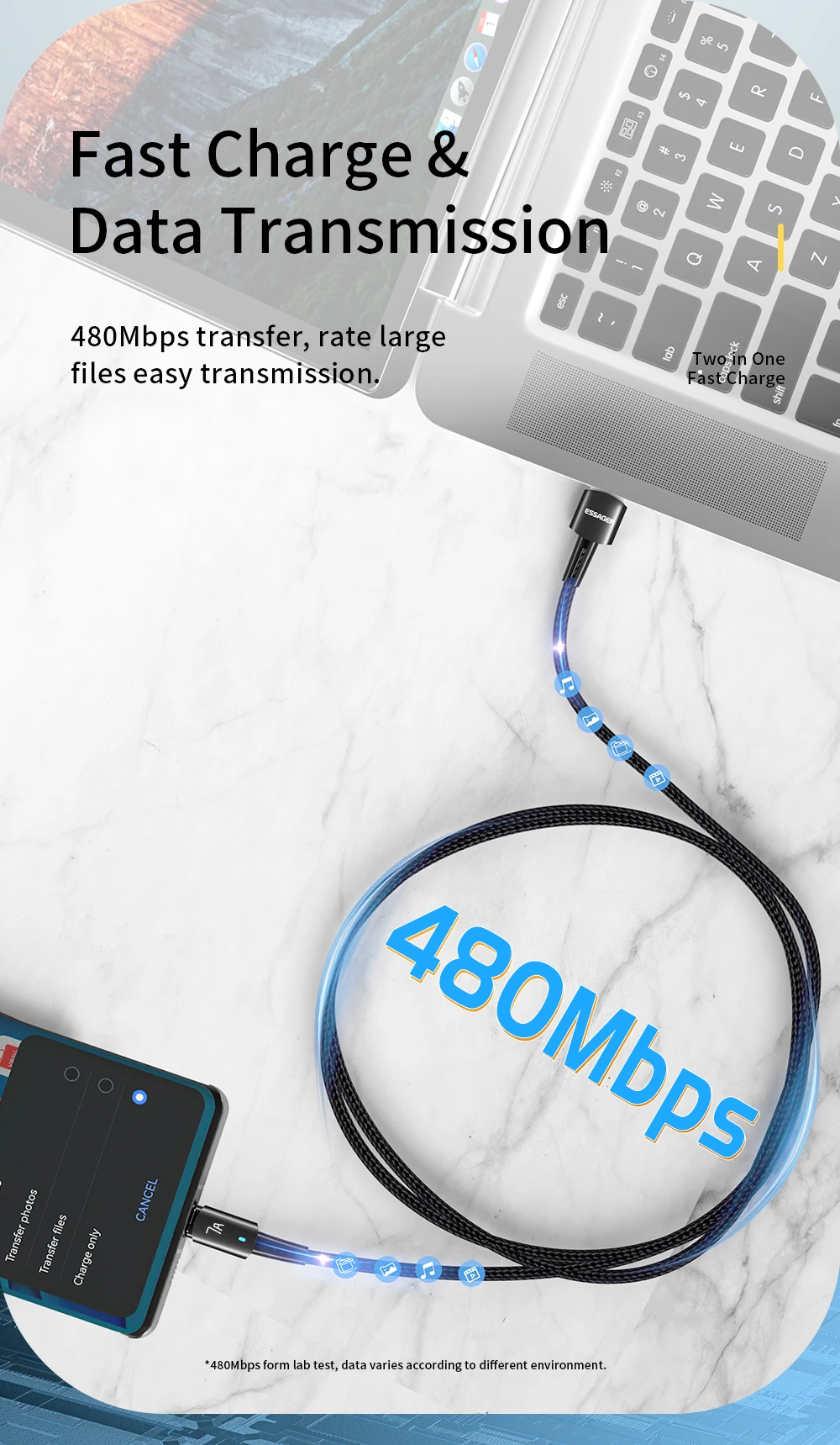 Essager 7A USB C Cable 100W USB Type C Cable Fast Charging Cable Type C For Huawei P40 Pro Honor 70 Pro Fast Charging Data Cord
