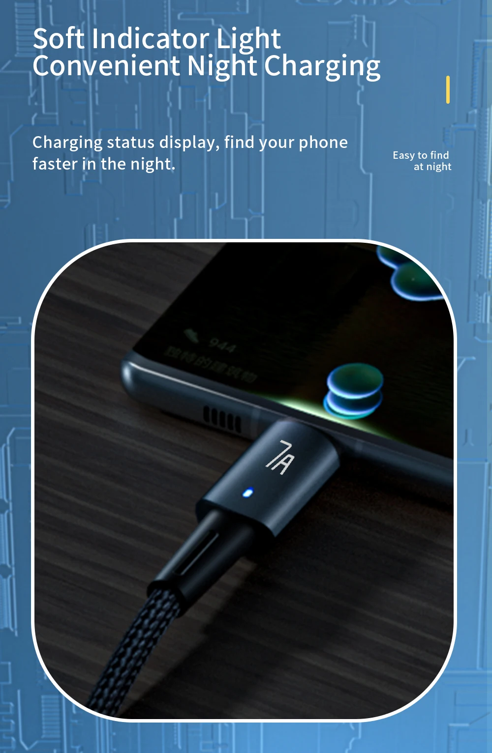 Essager 7A USB C Cable 100W USB Type C Cable Fast Charging Cable Type C For Huawei P40 Pro Honor 70 Pro Fast Charging Data Cord
