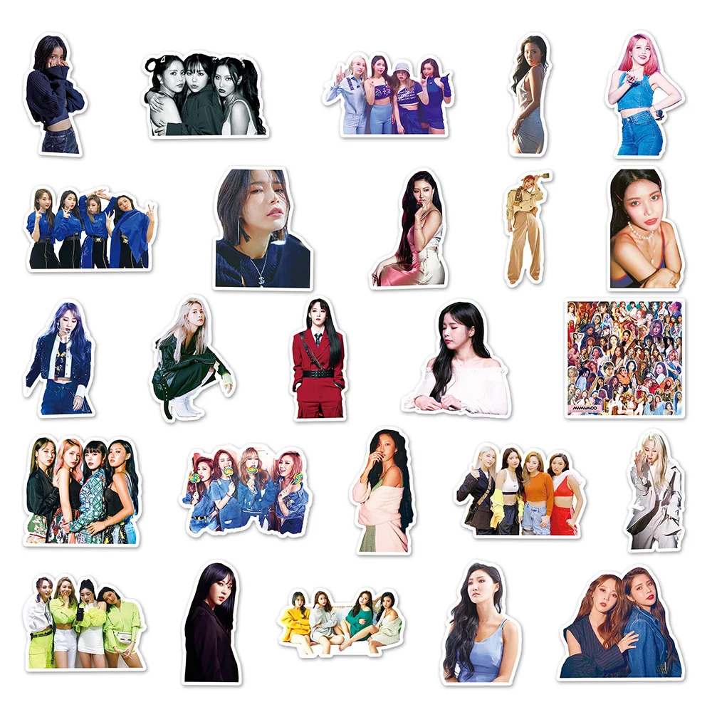 10/30/50PCS MAMAMOO Cartoon Classic Korean Girl Group Mix Sticker DIY Phone Laptop Luggage Skateboard Graffiti Decals Fun