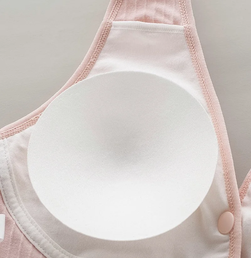 Vest Nursing Bra Pure Cotton Wireless Maternity Underwear Seamless Plus Size Front Buckle Breast Feeding Bra Open Cup Bra