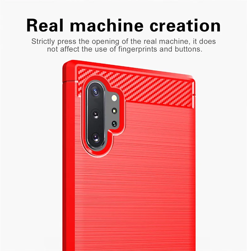 Phone Case for Samsung Note 10 Plus Carbon Fiber Shockproof Case for Galaxy Note10 plus Full Protective Back Cover Coque Fundas