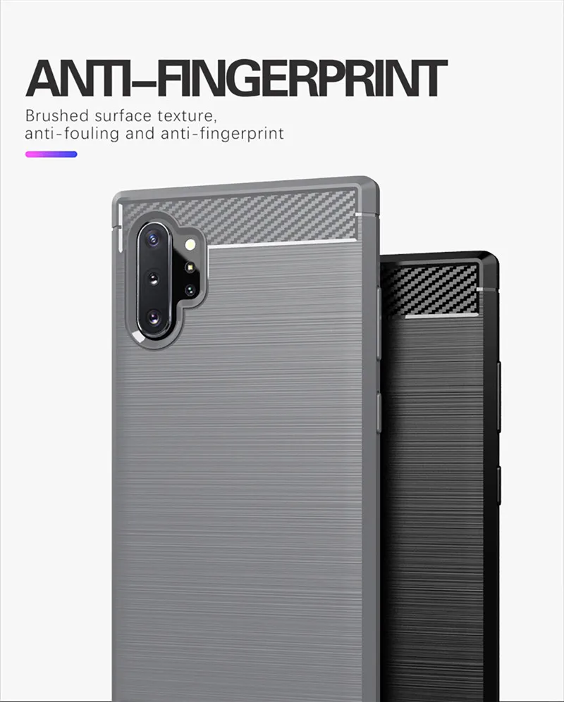 Phone Case for Samsung Note 10 Plus Carbon Fiber Shockproof Case for Galaxy Note10 plus Full Protective Back Cover Coque Fundas
