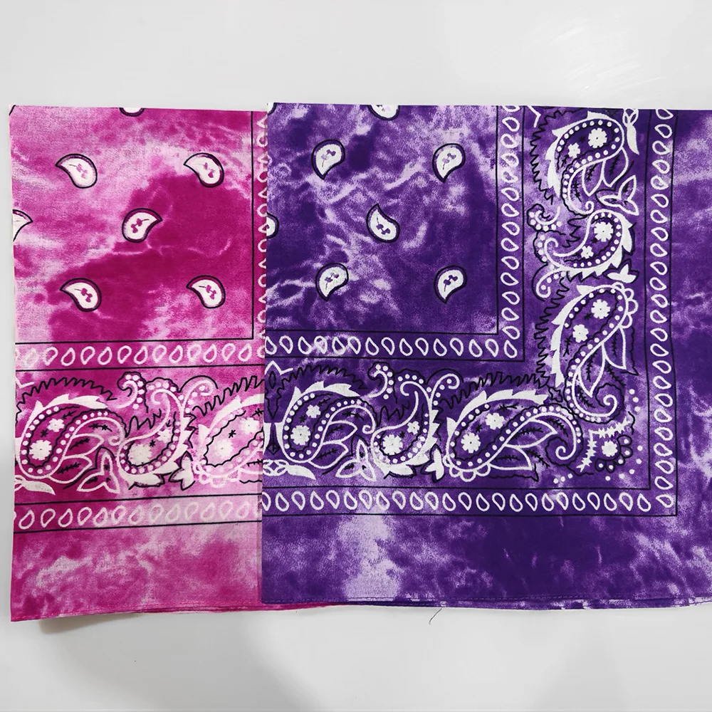 New Design Tie Dye Cashew Paisley Hip Hop 100% Cotton Square Bandana Scarf Unisex Headband Gifts For Men/Boys/Girls
