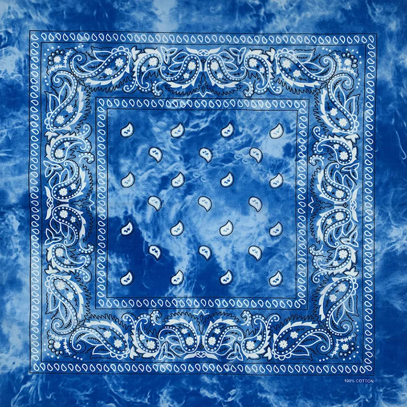 New Design Tie Dye Cashew Paisley Hip Hop 100% Cotton Square Bandana Scarf Unisex Headband Gifts For Men/Boys/Girls