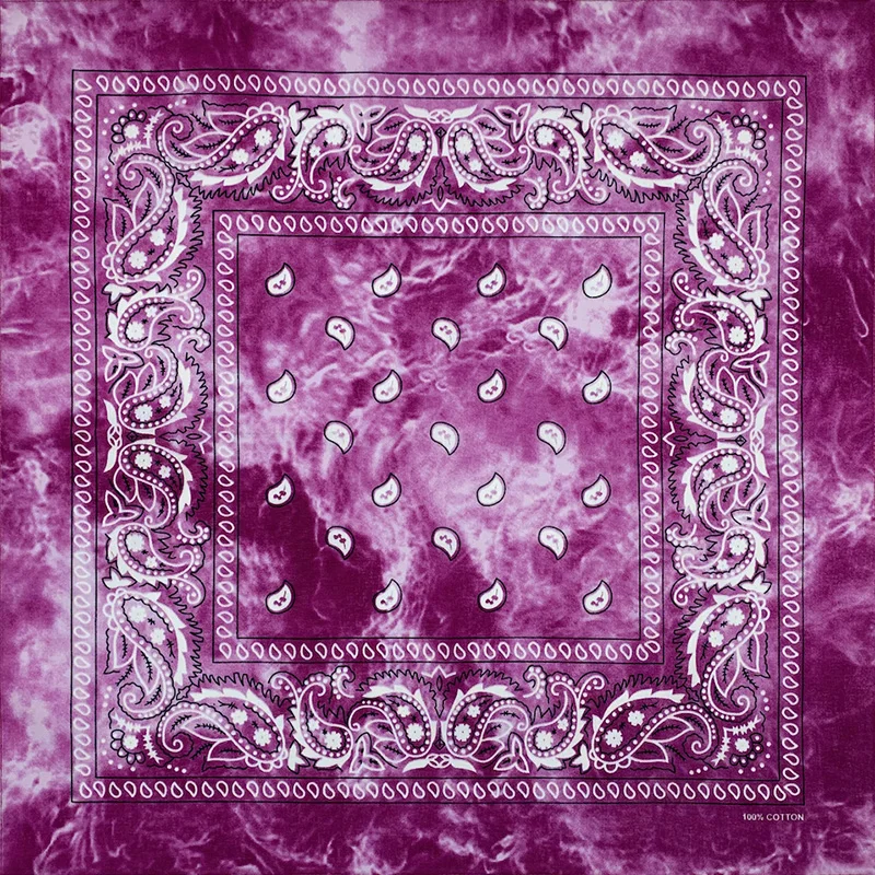 New Design Tie Dye Cashew Paisley Hip Hop 100% Cotton Square Bandana Scarf Unisex Headband Gifts For Men/Boys/Girls