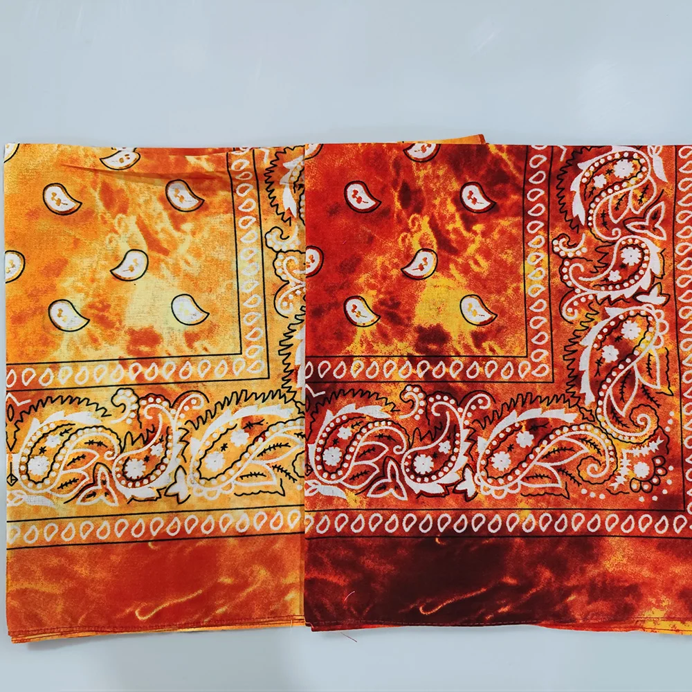 New Design Tie Dye Cashew Paisley Hip Hop 100% Cotton Square Bandana Scarf Unisex Headband Gifts For Men/Boys/Girls