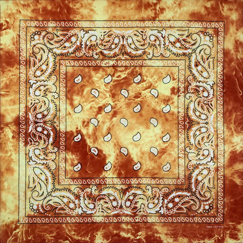 New Design Tie Dye Cashew Paisley Hip Hop 100% Cotton Square Bandana Scarf Unisex Headband Gifts For Men/Boys/Girls