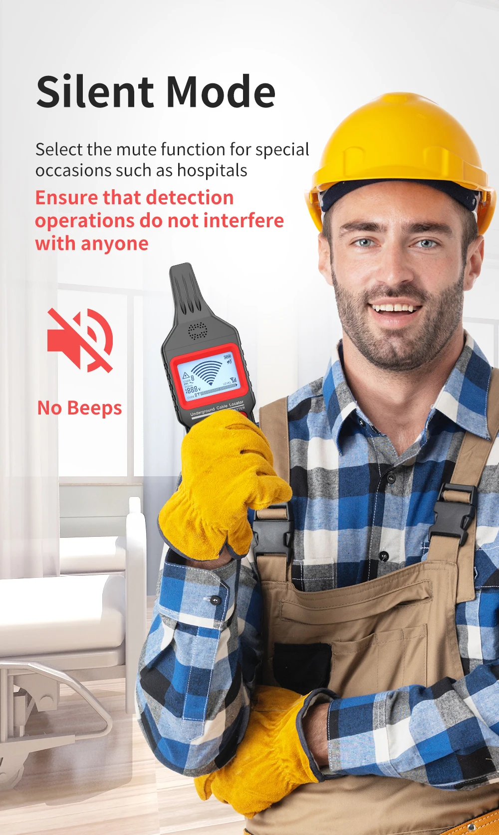 NOYAFA NF-826 Underground Cable Tester Wire Tracker LCD Display Cable Locator Detect Wall Electrical Lines Locator Cable Finder