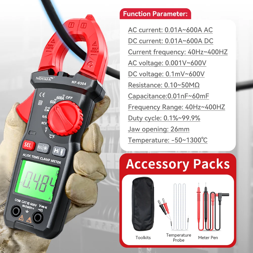 NOYAFA NF-826 Underground Cable Tester Wire Tracker LCD Display Cable Locator Detect Wall Electrical Lines Locator Cable Finder