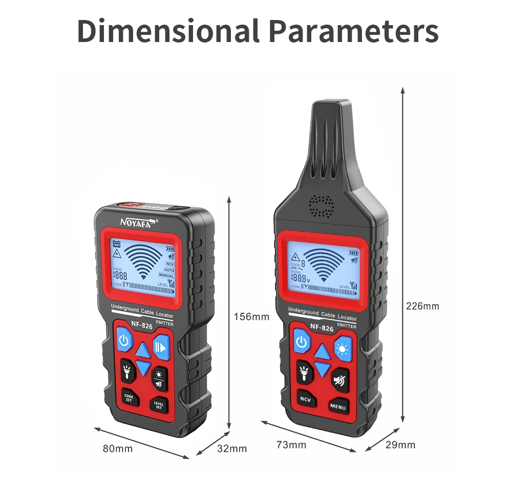 NOYAFA NF-826 Underground Cable Tester Wire Tracker LCD Display Cable Locator Detect Wall Electrical Lines Locator Cable Finder