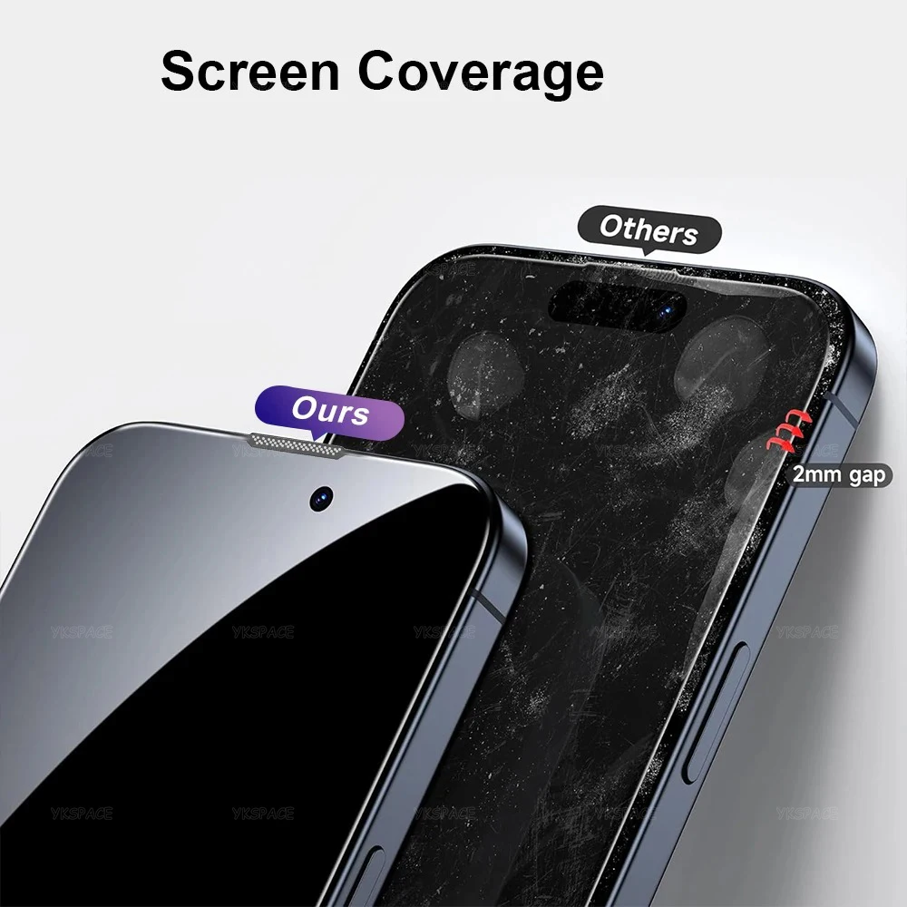 1-3Pcs Dustproof Anti Spy Privacy Tempered Glass for iPhone X XR XS 11 12 13 mini 14 15 16 Pro Max 7 8 Plus SE Screen Protector