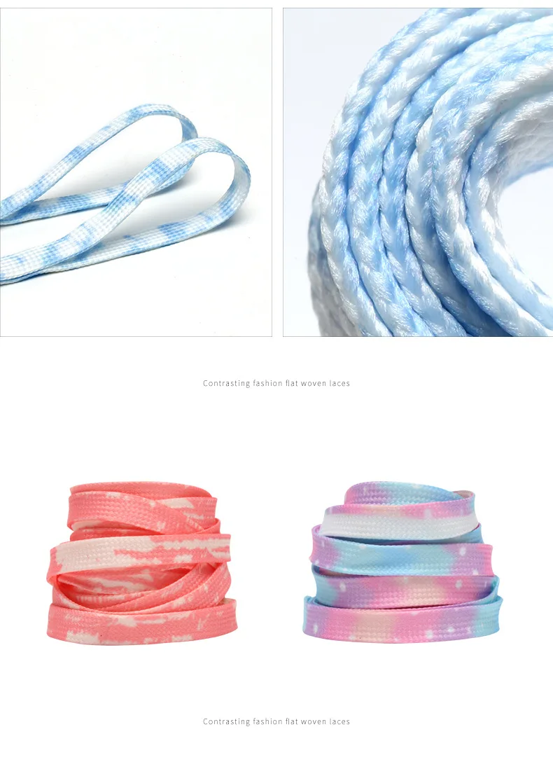 New Tie-dye Non-fading Shoe Laces Casual Shoes Shoelaces for Sneakers Shoe Lace Unisex Flat Boot Laces 120/140/160CM Shoestrings