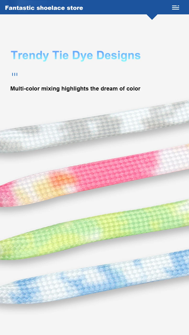 New Tie-dye Non-fading Shoe Laces Casual Shoes Shoelaces for Sneakers Shoe Lace Unisex Flat Boot Laces 120/140/160CM Shoestrings