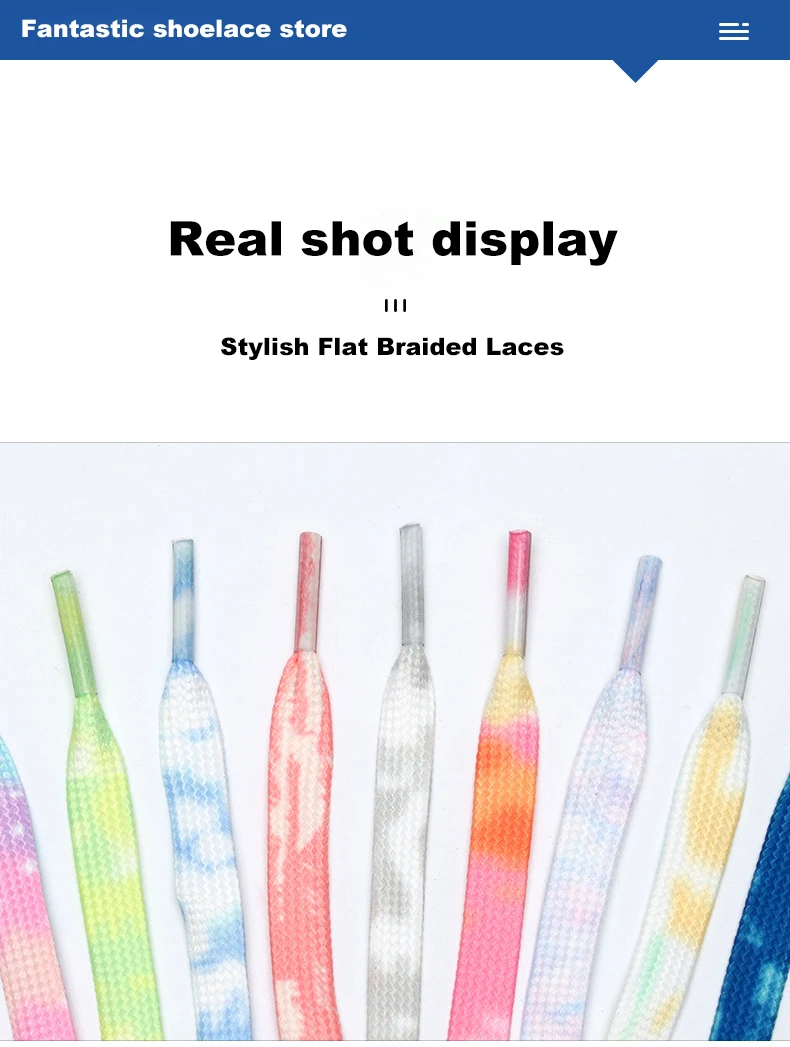 New Tie-dye Non-fading Shoe Laces Casual Shoes Shoelaces for Sneakers Shoe Lace Unisex Flat Boot Laces 120/140/160CM Shoestrings