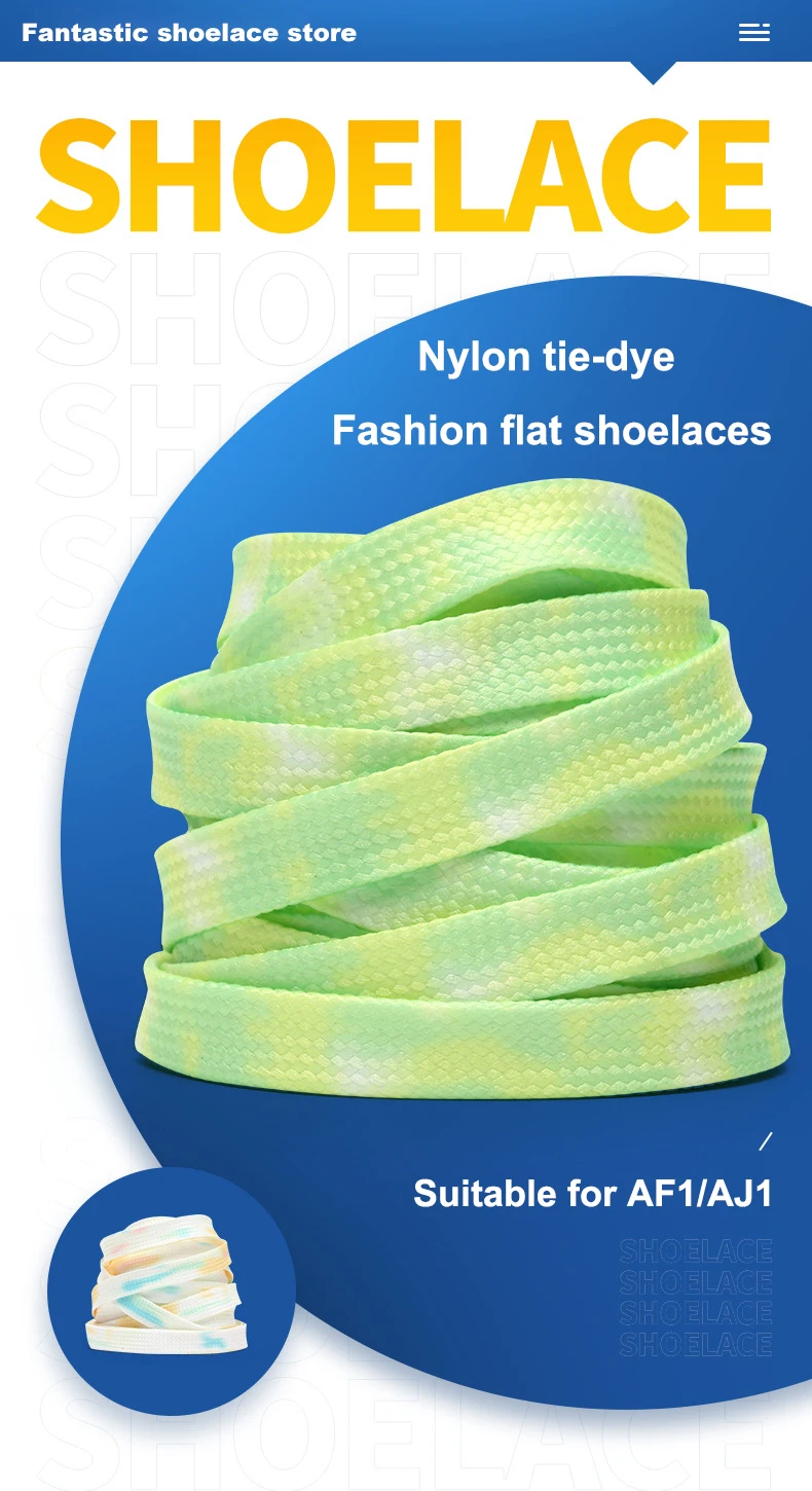 New Tie-dye Non-fading Shoe Laces Casual Shoes Shoelaces for Sneakers Shoe Lace Unisex Flat Boot Laces 120/140/160CM Shoestrings