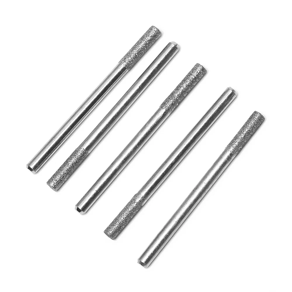 5Pcs 3/4/5mm Diamond Drill Chainsaw Sharpener Fits 1453 Craftsman Round File Micro-carving Needle Chainsaws Sharpening Tools