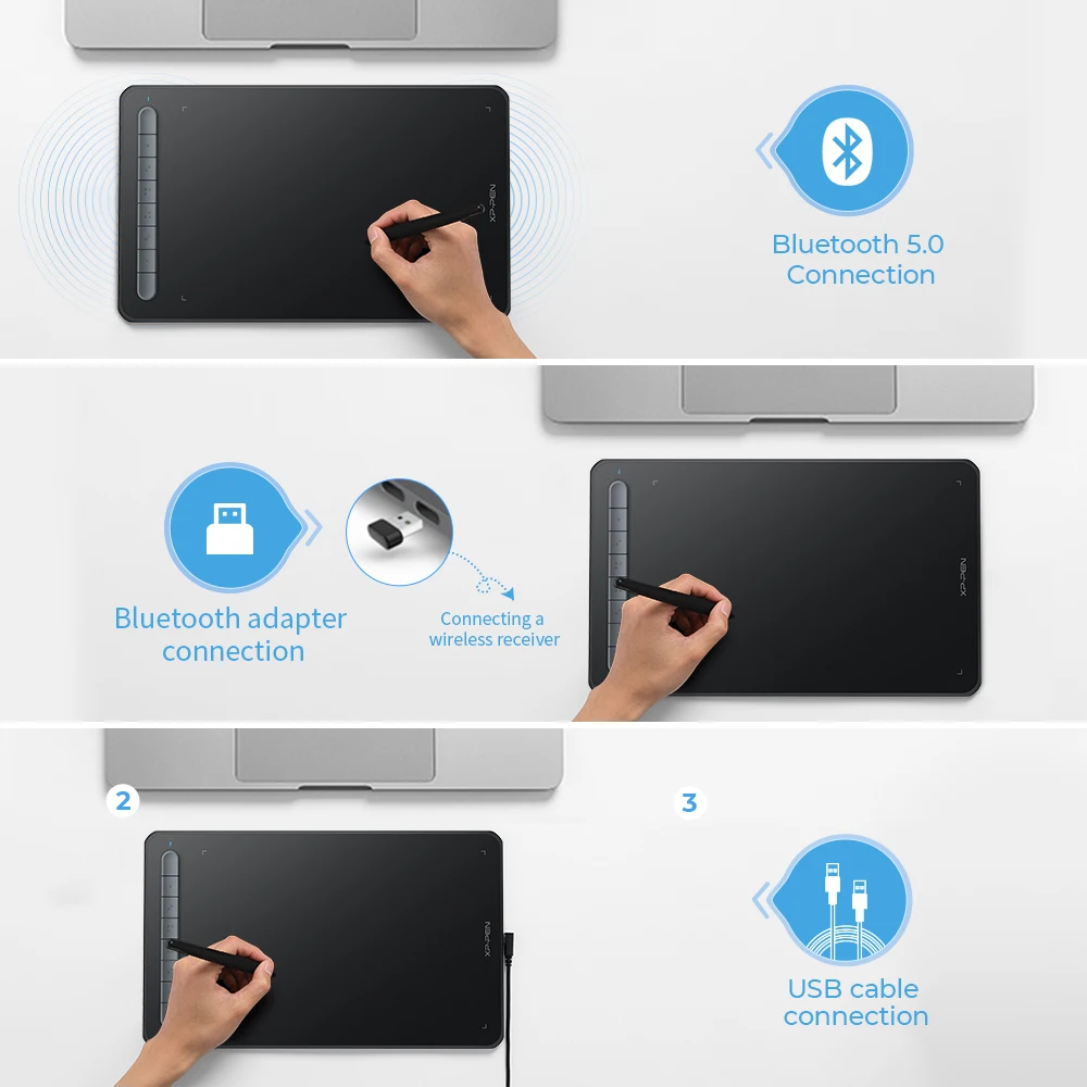 XPPen Deco MW Wireless Digital Drawing Tablets 8*5 inch Graphics Tablet Bluetooth 5.0 Support 60 Tilt Windows Mac Android