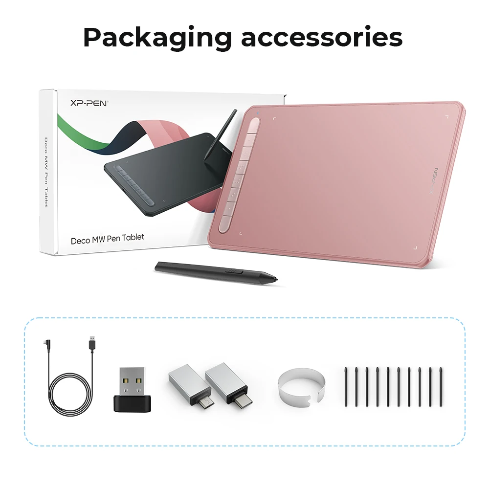 XPPen Deco MW Wireless Digital Drawing Tablets 8*5 inch Graphics Tablet Bluetooth 5.0 Support 60 Tilt Windows Mac Android