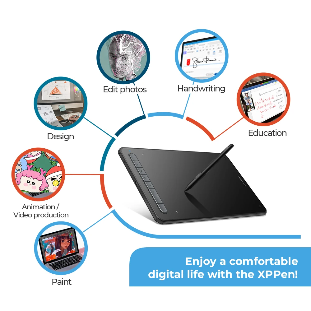 XPPen Deco MW Wireless Digital Drawing Tablets 8*5 inch Graphics Tablet Bluetooth 5.0 Support 60 Tilt Windows Mac Android