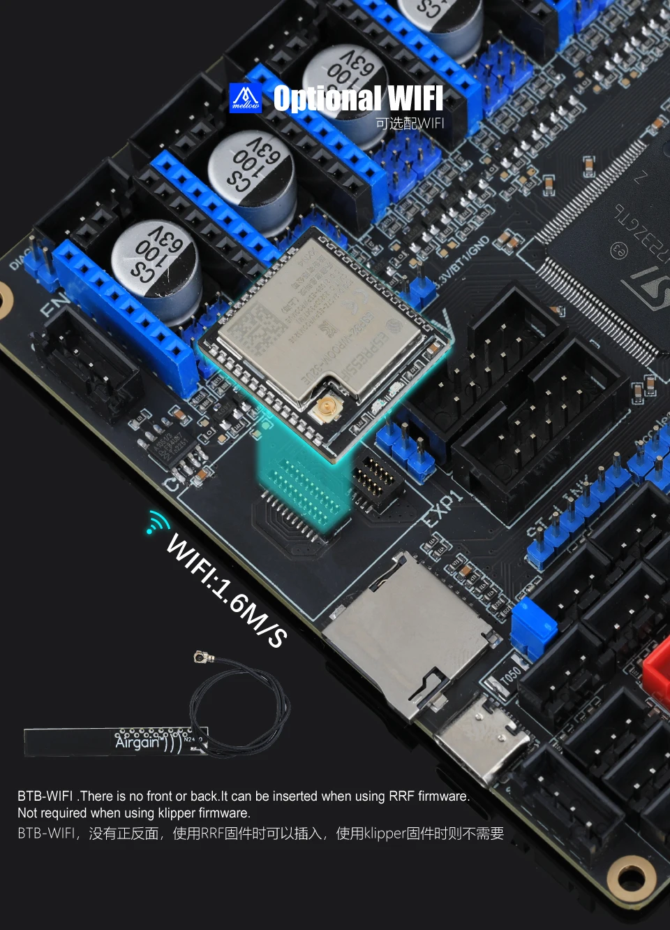 Mellow FLY Super ♾️ Pro Board 3+5 HV 8 Axis 32Bit 550MHz 2oz PCB High-speed For 3D Printer Motherboard RRF/Klipper Voron Vzbot