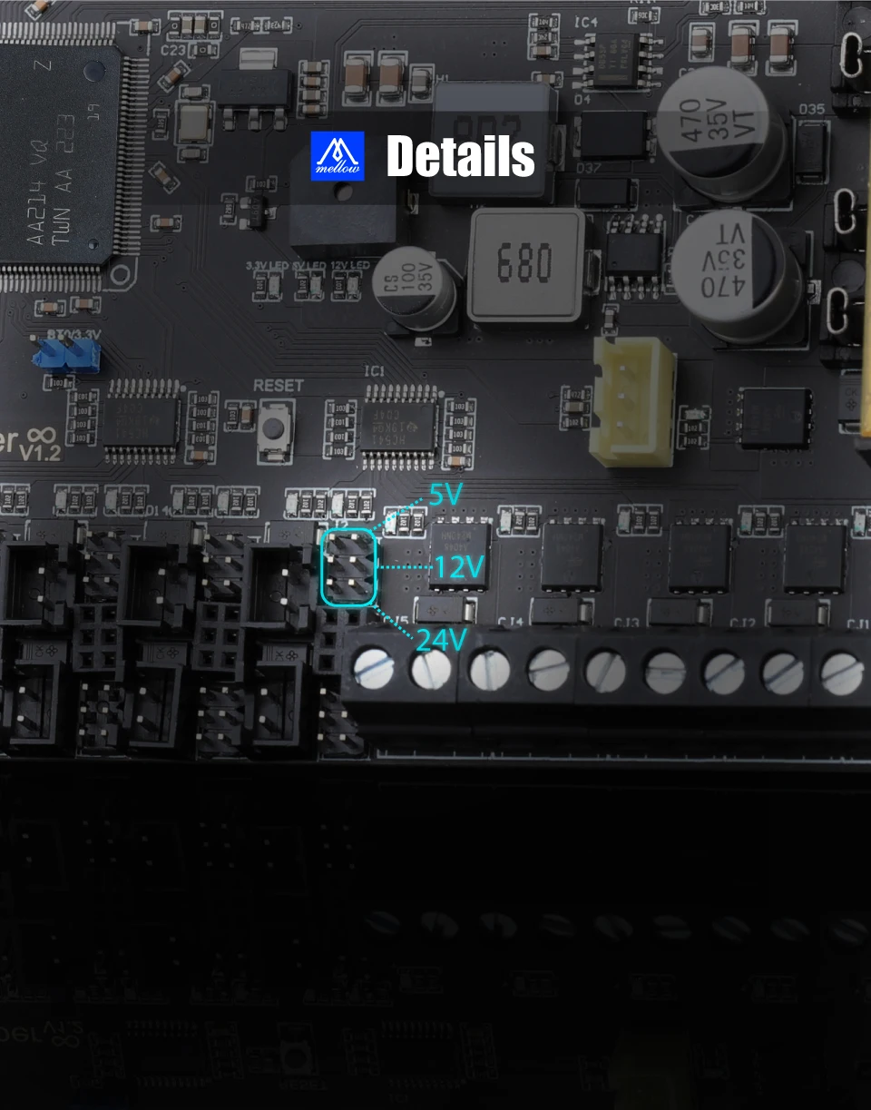 Mellow FLY Super ♾️ Pro Board 3+5 HV 8 Axis 32Bit 550MHz 2oz PCB High-speed For 3D Printer Motherboard RRF/Klipper Voron Vzbot