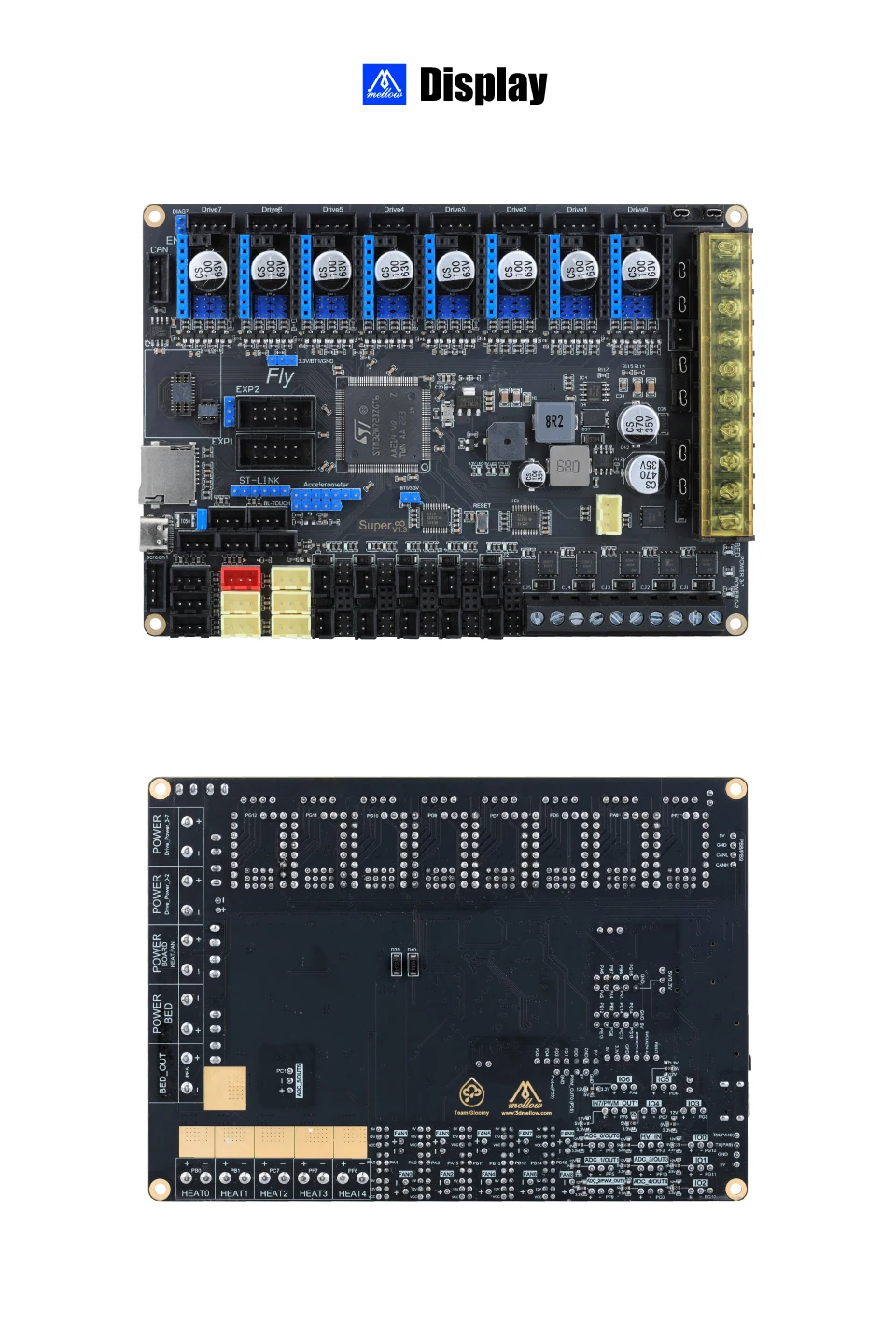 Mellow FLY Super ♾️ Pro Board 3+5 HV 8 Axis 32Bit 550MHz 2oz PCB High-speed For 3D Printer Motherboard RRF/Klipper Voron Vzbot