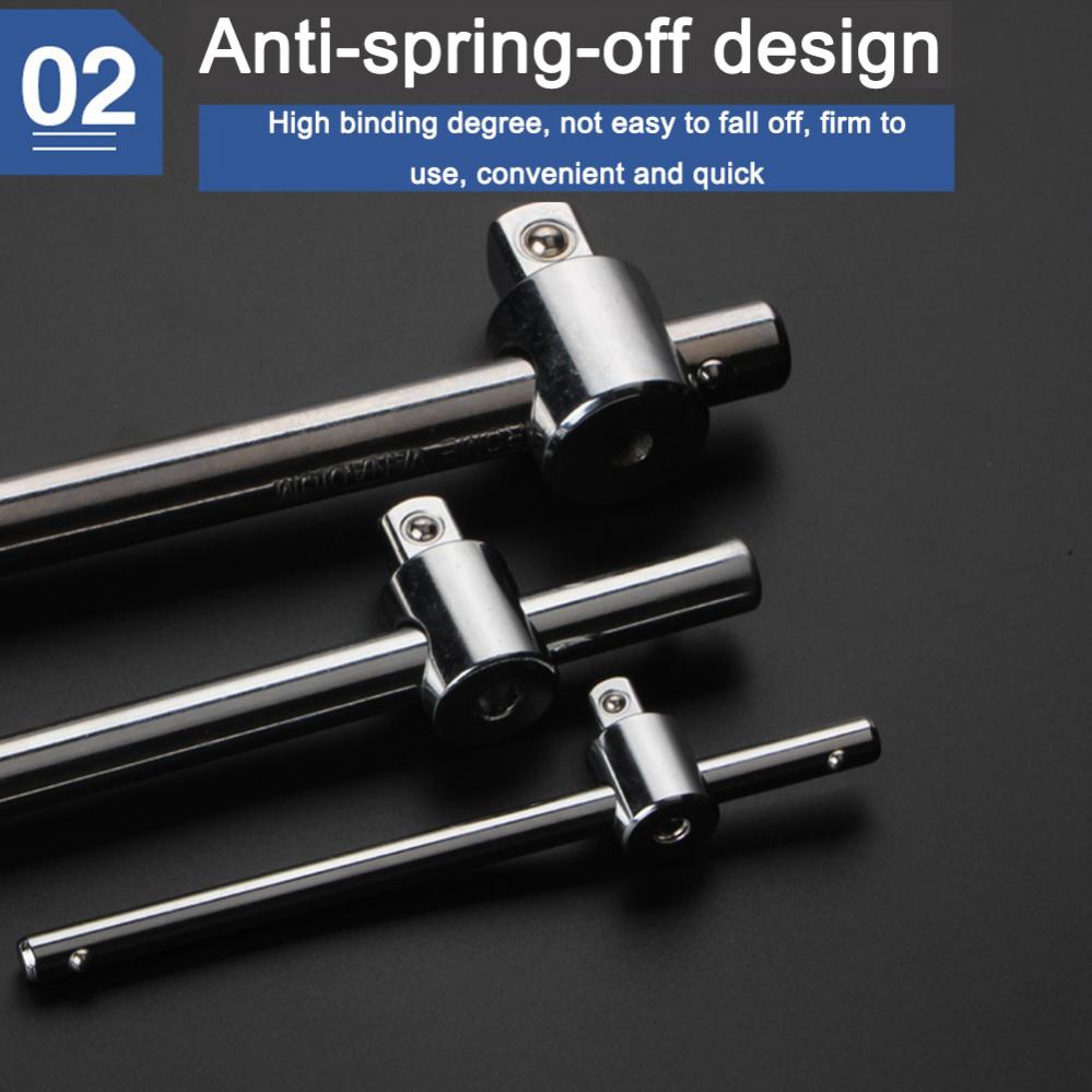 1/4 3/8 1/2 Drive Socket Wrench Extension Sliding T Bar Auto Repair Tool Sleeve Slide Bar Force Applying Rod Pipe Wrench