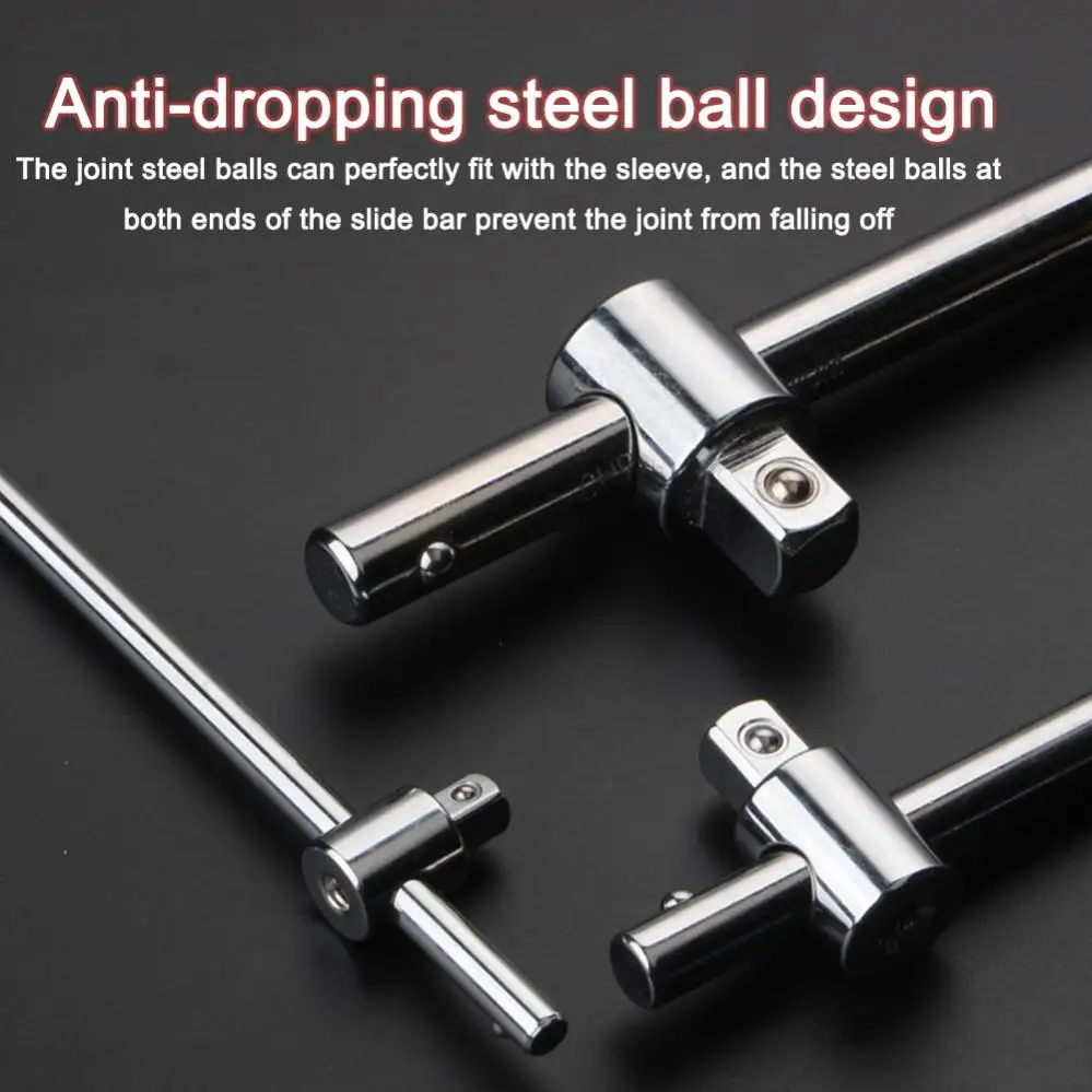 1/4 3/8 1/2 Drive Socket Wrench Extension Sliding T Bar Auto Repair Tool Sleeve Slide Bar Force Applying Rod Pipe Wrench