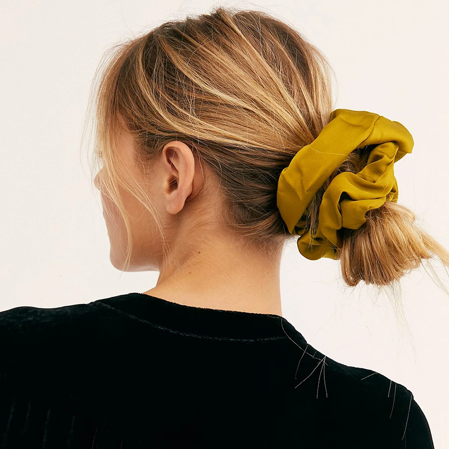 New Oversize Scrunchie Solid Color Satin Hair Accessories for Women Elastic Hair Band Ponytail Holder Ties Rope Hair Accessories