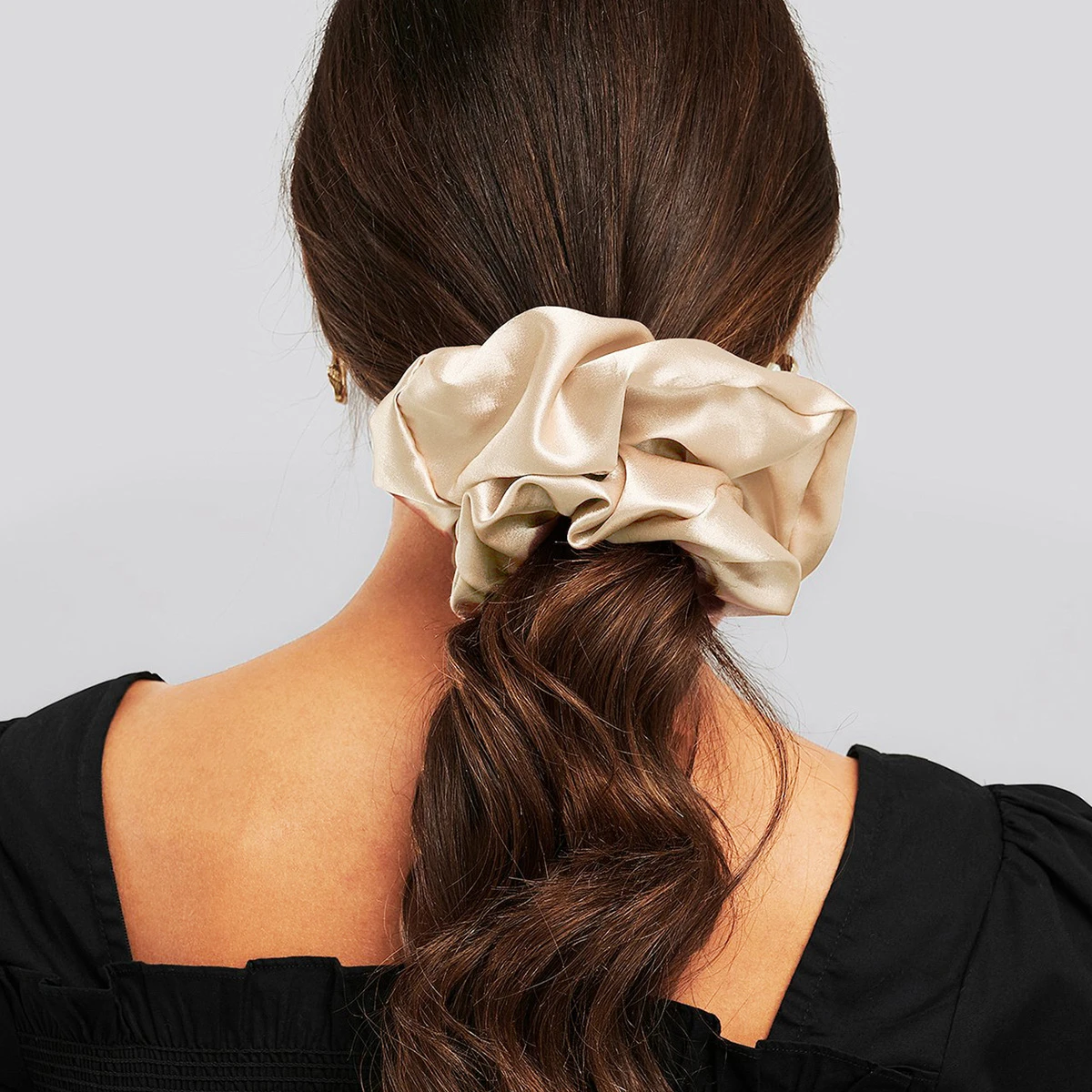 New Oversize Scrunchie Solid Color Satin Hair Accessories for Women Elastic Hair Band Ponytail Holder Ties Rope Hair Accessories