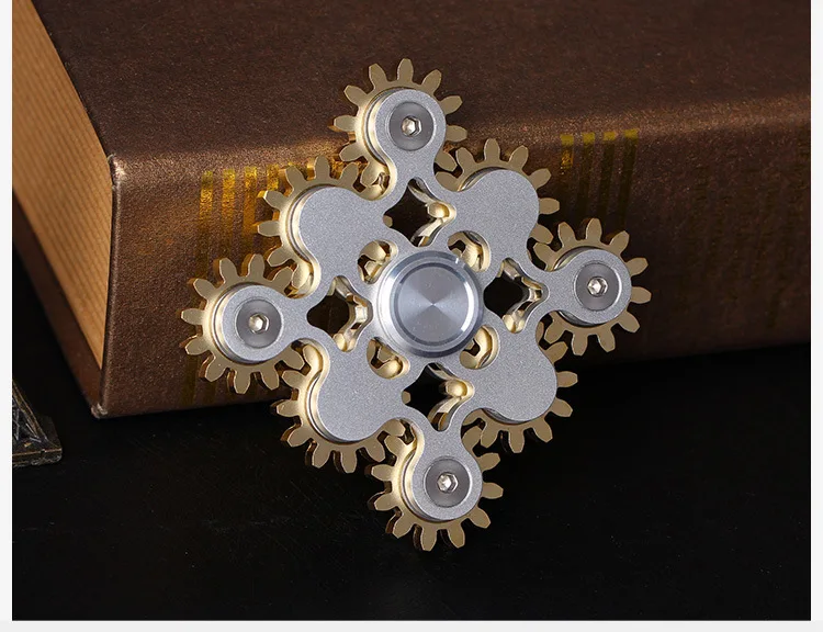 New Gear Linkage Metal Fidget Spinner Copper EDC Hand Spinner Anti Stress Finger Game Fingertip Gyro Toys for Adult Gifts