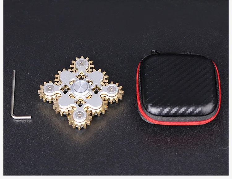 New Gear Linkage Metal Fidget Spinner Copper EDC Hand Spinner Anti Stress Finger Game Fingertip Gyro Toys for Adult Gifts