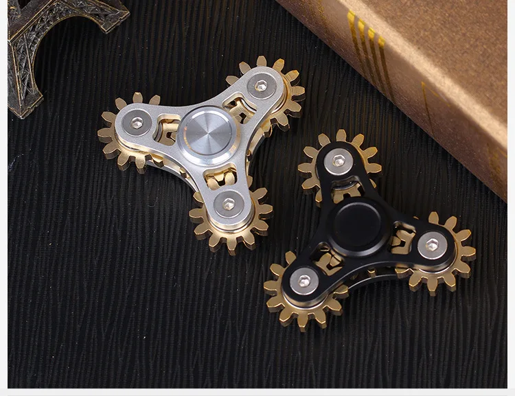 New Gear Linkage Metal Fidget Spinner Copper EDC Hand Spinner Anti Stress Finger Game Fingertip Gyro Toys for Adult Gifts