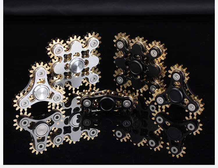 New Gear Linkage Metal Fidget Spinner Copper EDC Hand Spinner Anti Stress Finger Game Fingertip Gyro Toys for Adult Gifts