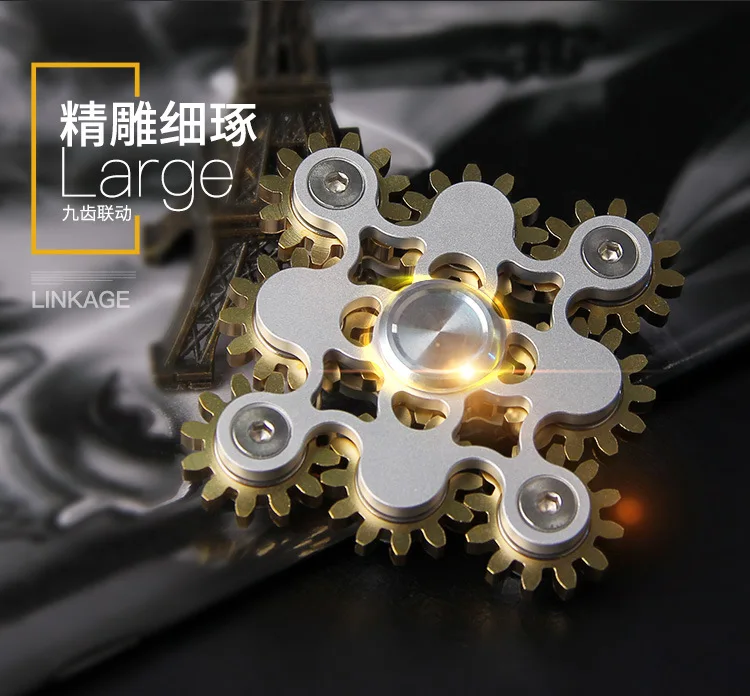 New Gear Linkage Metal Fidget Spinner Copper EDC Hand Spinner Anti Stress Finger Game Fingertip Gyro Toys for Adult Gifts
