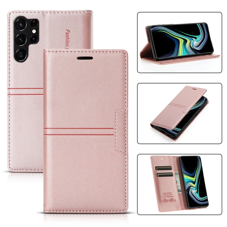Wallet Card Slot Magnetic Flip Leather Case For Samsung Galaxy S25 Edge S24 Ultra S23 Plus S22 S21 S20 FE Note 20 10 Lite 9 8