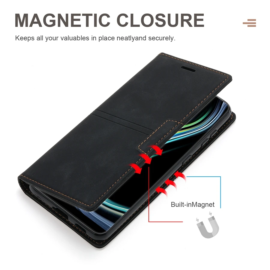 Wallet Card Slot Magnetic Flip Leather Case For Samsung Galaxy S25 Edge S24 Ultra S23 Plus S22 S21 S20 FE Note 20 10 Lite 9 8