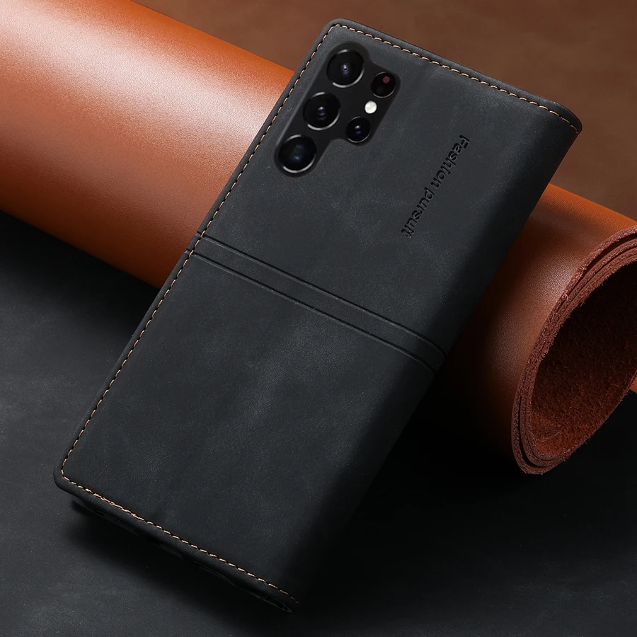 Wallet Card Slot Magnetic Flip Leather Case For Samsung Galaxy S25 Edge S24 Ultra S23 Plus S22 S21 S20 FE Note 20 10 Lite 9 8