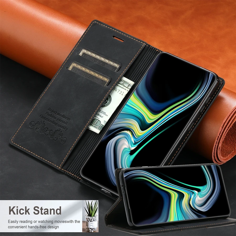 Wallet Card Slot Magnetic Flip Leather Case For Samsung Galaxy S25 Edge S24 Ultra S23 Plus S22 S21 S20 FE Note 20 10 Lite 9 8