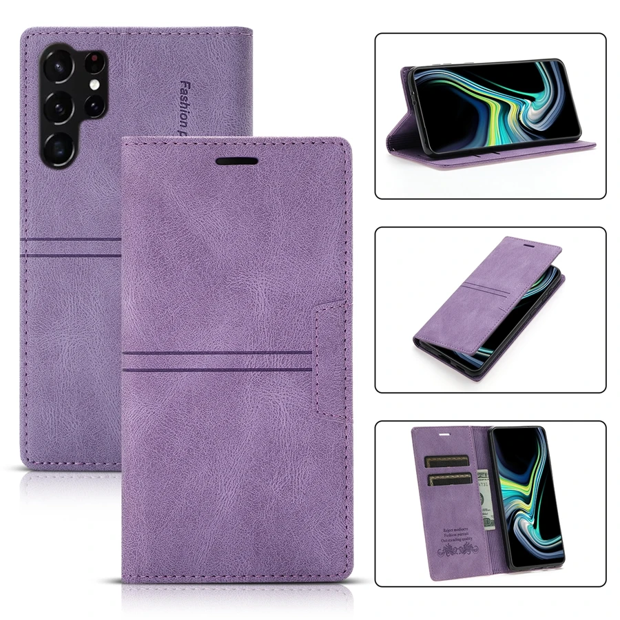 Wallet Card Slot Magnetic Flip Leather Case For Samsung Galaxy S25 Edge S24 Ultra S23 Plus S22 S21 S20 FE Note 20 10 Lite 9 8