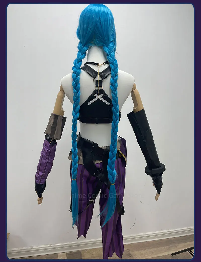 Anime Jinx Arcane Cosplay Costume Crit Jinx Cosplay Loose Cannon Cosplay Outfit Wig Sexy Women Carnival Costume
