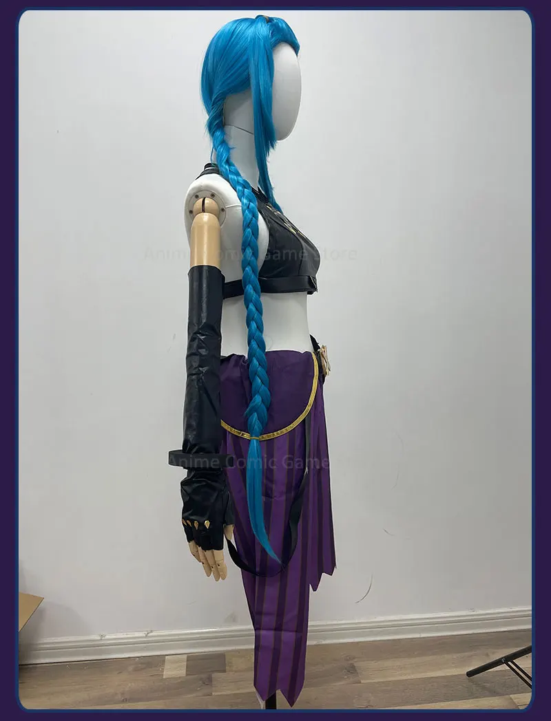 Anime Jinx Arcane Cosplay Costume Crit Jinx Cosplay Loose Cannon Cosplay Outfit Wig Sexy Women Carnival Costume
