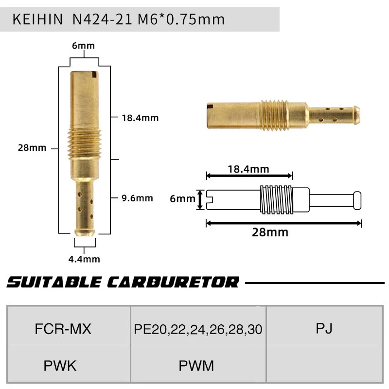 ZSDTRP 10pcs Motorcycle Carburetor M5 Main Jets Slow Pilot Jets For Keihin PWK BD CRS FCR PD PE PJ PWM Carb Parts
