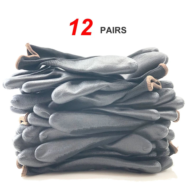 24Pieces/12Pairs Professional Working Protective Gloves For Men Construction Women Garden Nylon Running Glove Obtained CE EN388.