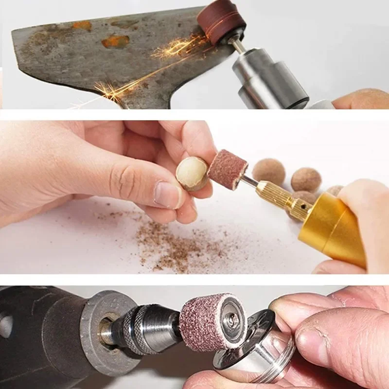 Sanding Drums Kit Sanding Band 1/2 1/4 Inch Sand Mandrels 80/120/180Grit Fit for Dremel Nail Drill Rotary Abrasive Tools